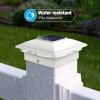 imageVOLISUN Solar Post Cap Light Outdoor Waterproof 12packSolar Fence  Post Lights for 4x4 5x5 6x6 WoodenVinyl PostBlack Deck Post Cap Light Solar Powered with Warm White for GardenPatioPorchOffWhite
