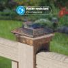 imageVOLISUN Solar Post Cap Light Outdoor Waterproof 12packSolar Fence  Post Lights for 4x4 5x5 6x6 WoodenVinyl PostBlack Deck Post Cap Light Solar Powered with Warm White for GardenPatioPorchBrushed Copper