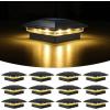imageVOLISUN Solar Post Cap Light Outdoor Waterproof 12packSolar Fence  Post Lights for 4x4 5x5 6x6 WoodenVinyl PostBlack Deck Post Cap Light Solar Powered with Warm White for GardenPatioPorchBlack
