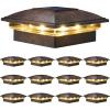 imageVOLISUN Solar Post Cap Light Outdoor Waterproof 12packSolar Fence  Post Lights for 4x4 5x5 6x6 WoodenVinyl PostBlack Deck Post Cap Light Solar Powered with Warm White for GardenPatioPorchBrushed Copper