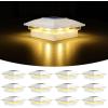 imageVOLISUN Solar Post Cap Light Outdoor Waterproof 12packSolar Fence  Post Lights for 4x4 5x5 6x6 WoodenVinyl PostBlack Deck Post Cap Light Solar Powered with Warm White for GardenPatioPorchOffWhite