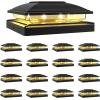 imageVOLISUN Solar Post Cap Light Outdoor Waterproof 12packSolar Fence  Post Lights for 4x4 5x5 6x6 WoodenVinyl PostBlack Deck Post Cap Light Solar Powered with Warm White for GardenPatioPorchBlack