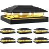 imageVOLISUN Solar Post Cap Light Outdoor Waterproof 12packSolar Fence  Post Lights for 4x4 5x5 6x6 WoodenVinyl PostBlack Deck Post Cap Light Solar Powered with Warm White for GardenPatioPorchBlack