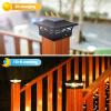 imageVOLISUN Solar Post Cap Lights 6  Pack Outdoor Deck Post Cap Lights Black for Dock Fence Waterproof 2 Color Modes4x46x6 WoodenVinyl PostsBlack