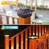 imageVOLISUN Solar Post Cap Lights 6  Pack Outdoor Deck Post Cap Lights Black for Dock Fence Waterproof 2 Color Modes4x46x6 WoodenVinyl PostsBlack