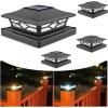 imageVOLISUN Solar Post Cap Lights 6  Pack Outdoor Deck Post Cap Lights Black for Dock Fence Waterproof 2 Color Modes4x46x6 WoodenVinyl PostsBlack