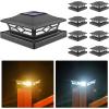 imageVOLISUN Solar Post Cap Lights 6  Pack Outdoor Deck Post Cap Lights Black for Dock Fence Waterproof 2 Color Modes4x46x6 WoodenVinyl PostsBlack