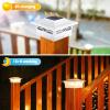 imageVOLISUN Solar Post Cap Lights 6  Pack Outdoor Deck Post Cap Lights Black for Dock Fence Waterproof 2 Color Modes4x46x6 WoodenVinyl PostsWhite