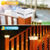 imageVOLISUN Solar Post Cap Lights 6  Pack Outdoor Deck Post Cap Lights Black for Dock Fence Waterproof 2 Color Modes4x46x6 WoodenVinyl PostsWhite