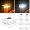 imageVOLISUN Solar Post Cap Lights 6  Pack Outdoor Deck Post Cap Lights Black for Dock Fence Waterproof 2 Color Modes4x46x6 WoodenVinyl PostsWhite
