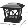 imageVOLISUN Solar Post Cap Lights Outdoor 4Pack with Edison LED Bulbs 2 Brightness Setting Fence Post Lights Solar Powered for Garden Fence Deck Mailbox Yard Porch Fits 4x4 6x6 PostsSlate WhiteBlack