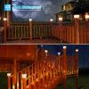 imageVOLISUN Solar Post Cap Lights Outdoor 4Pack with Edison LED Bulbs 2 Brightness Setting Fence Post Lights Solar Powered for Garden Fence Deck Mailbox Yard Porch Fits 4x4 6x6 PostsSlate WhiteWhite