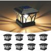 imageVOLISUN Solar Post Cap Lights Outdoor 4Pack with Edison LED Bulbs 2 Brightness Setting Fence Post Lights Solar Powered for Garden Fence Deck Mailbox Yard Porch Fits 4x4 6x6 PostsSlate WhiteBlack