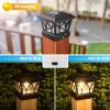 imageVOLISUN Solar Post Cap Lights Outdoor 4Pack with Edison LED Bulbs 2 Brightness Setting Fence Post Lights Solar Powered for Garden Fence Deck Mailbox Yard Porch Fits 4x4 6x6 PostsSlate WhiteBlack