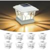 imageVOLISUN Solar Post Cap Lights Outdoor 4Pack with Edison LED Bulbs 2 Brightness Setting Fence Post Lights Solar Powered for Garden Fence Deck Mailbox Yard Porch Fits 4x4 6x6 PostsSlate WhiteWhite