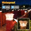 imageVOLISUN Solar Post Cap Lights Outdoor 4Pack with Edison LED Bulbs 2 Brightness Setting Fence Post Lights Solar Powered for Garden Fence Deck Mailbox Yard Porch Fits 4x4 6x6 PostsSlate WhiteWhite