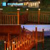 imageVOLISUN Solar Post Cap Lights Outdoor 4Pack with Edison LED Bulbs 2 Brightness Setting Fence Post Lights Solar Powered for Garden Fence Deck Mailbox Yard Porch Fits 4x4 6x6 PostsSlate WhiteBlack