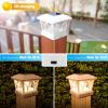 imageVOLISUN Solar Post Cap Lights Outdoor 4Pack with Edison LED Bulbs 2 Brightness Setting Fence Post Lights Solar Powered for Garden Fence Deck Mailbox Yard Porch Fits 4x4 6x6 PostsSlate WhiteWhite