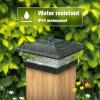 imageVOLISUN Solar Post Cap Lights Outdoor 4x46x6 WoodenVinyl Fence Cap Lights for PatioGardenWarm White with 2 Lighting Modes WaterproofABS Shell Lens Black 6 PackBlack