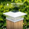 imageVOLISUN Solar Post Cap Lights Outdoor 4x46x6 WoodenVinyl Fence Cap Lights for PatioGardenWarm White with 2 Lighting Modes WaterproofABS Shell Lens Black 6 PackWhite