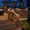 imageVOLISUN Solar Post Cap Lights Outdoor 6Pack Black Fence Cap Lights Solar Powered Fits 4x4 6x6 Wooden4x4 5x5 Vinyl Post Firefly filaments Lighting for GardenPatioPorchwith Warm WhiteBlack