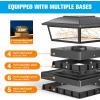 imageVOLISUN Solar Post Cap Lights Outdoor 6Pack Black Fence Cap Lights Solar Powered Fits 4x4 6x6 Wooden4x4 5x5 Vinyl Post Firefly filaments Lighting for GardenPatioPorchwith Warm WhiteBlack