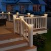 imageVOLISUN Solar Post Cap Lights Outdoor 6Pack Black Fence Cap Lights Solar Powered Fits 4x4 6x6 Wooden4x4 5x5 Vinyl Post Firefly filaments Lighting for GardenPatioPorchwith Warm WhiteWhite