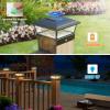 imageVOLISUN Solar Post Cap Lights Outdoor 6Pack Black Fence Cap Lights Solar Powered Fits 4x4 6x6 Wooden4x4 5x5 Vinyl Post Firefly filaments Lighting for GardenPatioPorchwith Warm WhiteBlack