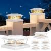 imageVOLISUN Solar Post Cap Lights Outdoor 6Pack Black Fence Cap Lights Solar Powered Fits 4x4 6x6 Wooden4x4 5x5 Vinyl Post Firefly filaments Lighting for GardenPatioPorchwith Warm WhiteWhite