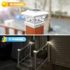 imageVOLISUN Solar Post Cap Lights Outdoor Solar Powered Fence Cap Lights for 4x4 VinylWood White Waterproof Solar Deck Post Light 4Pack CoolWarm for Garden Patio PorchWhite