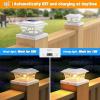 imageVOLISUN Solar Post Cap Lights Outdoor Solar Powered Fence Cap Lights for 4x4 VinylWood White Waterproof Solar Deck Post Light 4Pack CoolWarm for Garden Patio PorchEWhite