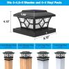 imageVOLISUN Solar Post Cap Lights Outdoor Solar Powered Fence Cap Lights for 4x4 VinylWood White Waterproof Solar Deck Post Light 4Pack CoolWarm for Garden Patio PorchBlack