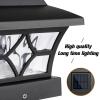 imageVOLISUN Solar Post Cap Lights Outdoor Solar Powered Fence Cap Lights for 4x4 VinylWood White Waterproof Solar Deck Post Light 4Pack CoolWarm for Garden Patio PorchBlack