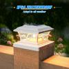 imageVOLISUN Solar Post Cap Lights Outdoor Solar Powered Fence Cap Lights for 4x4 VinylWood White Waterproof Solar Deck Post Light 4Pack CoolWarm for Garden Patio PorchEWhite
