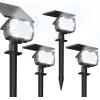 imageVOLISUN Solar Spotlight Outdoor IP67 Waterproof Solar Landscape Spot LightsUplights for Yard Garden Pathway  12 Pack Cool White 27 LED 3 Lighting ModesCool White