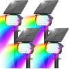 imageVOLISUN Solar Spotlight Outdoor IP67 Waterproof Solar Landscape Spot LightsUplights for Yard Garden Pathway  12 Pack Cool White 27 LED 3 Lighting ModesMulticolor