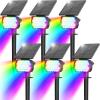 imageVOLISUN Solar Spotlight Outdoor IP67 Waterproof Solar Landscape Spot LightsUplights for Yard Garden Pathway  12 Pack Cool White 27 LED 3 Lighting ModesMulticolor