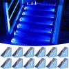 imageVOLISUN Solar Stair Lights 12 Pack Solar Step Lights Waterproof IP67 Outdoor Step Light with 13 LEDs Outdoor Lighting Decor for Yard Stair Patio Front Door Front Porch and DeckCool WhiteBlue
