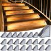 imageVOLISUN Solar Stair Lights 12 Pack Solar Step Lights Waterproof IP67 Outdoor Step Light with 13 LEDs Outdoor Lighting Decor for Yard Stair Patio Front Door Front Porch and DeckCool WhiteWarm White