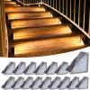 imageVOLISUN Solar Stair Lights 12 Pack Solar Step Lights Waterproof IP67 Outdoor Step Light with 13 LEDs Outdoor Lighting Decor for Yard Stair Patio Front Door Front Porch and DeckCool WhiteWarm White