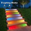 imageVOLISUN Solar Stair Lights 12 Pack Solar Step Lights Waterproof IP67 Outdoor Step Light with 13 LEDs Outdoor Lighting Decor for Yard Stair Patio Front Door Front Porch and DeckCool WhiteRGB Red  Green  Blue