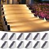imageVOLISUN Solar Step Lights for Outside 12 Pack Solar Stair Lights Outdoor Waterproof IP67 LED Outdoor Step Lights Outdoor Stair Lights Decor for Deck Front Step Front Porch and Patio Warm WhiteWarm White