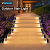 imageVOLISUN Solar Step Lights for Outside Solar Stair Lights Outdoor Waterproof IP67 LED Outdoor Step Lights Outdoor Stair Lights Decor for Deck Front Step Front Porch and Patio 6 PackWarm WhiteWarm White