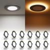 imageVOLISUN 12 Pack 6 Inch 5CCT Recessed Light with Night LightCanless LED Recessed Lighting 6 inch2700K5000K Selectable12W130W1080LM Dimmable Recessed Ceiling Wafer LighsETL CertificatedBlack
