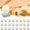 imageVOLISUN 24 Pack 4 inch Recessed Lighting 5CCT LED Black Recessed Light 2700K5000K Selectable CanKiller Dimmable Canless Wafer Downlight LED Ceiling Light ETL CertificatedWhite