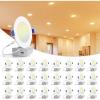 imageVOLISUN 24 Pack 6 inch Recessed Lighting 5CCT LED Black Recessed Light 2700K5000K Selectable 13W Eqv 120W 1080LM Dimmable Canless Wafer Downlight LED Ceiling Light ETL CertificatedWhite