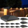 imageVOLISUN 4x4 Solar Fence Post Lights Outdoor 12pack Cap Light for 4x4 WoodenVinyl PostBlack Deck Cap Light Solar Powered for GardenPatioPorch12 Pack