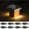imageVOLISUN 4x4 Solar Fence Post Lights Outdoor 12pack Cap Light for 4x4 WoodenVinyl PostBlack Deck Cap Light Solar Powered for GardenPatioPorch8 Pack