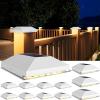 imageVOLISUN 4x4 Solar Fence Post Lights Outdoor 12packCap Light for 4x4 WoodenVinyl PostWhite Deck Cap Light Solar Powered for GardenPatioPorch12 Pack