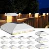 imageVOLISUN 4x4 Solar Fence Post Lights Outdoor 12packCap Light for 4x4 WoodenVinyl PostWhite Deck Cap Light Solar Powered for GardenPatioPorch16 Pack